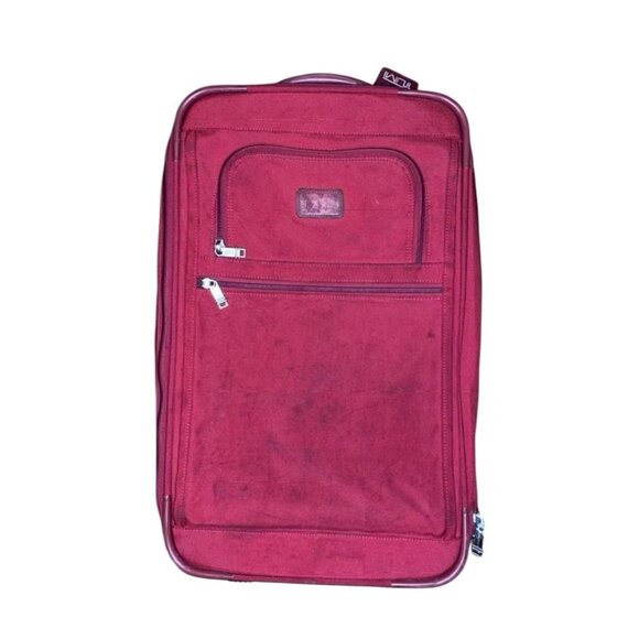 Tumi Upright Red Ballistic Suitcase Luggage 2 Wheel Rolling 23X14X9 - Picture 1 of 8